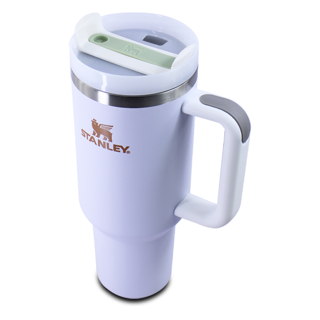 Vaso Termico Blanco Tipo Stanley De Acero Inoxidable 40oz Con Popote.