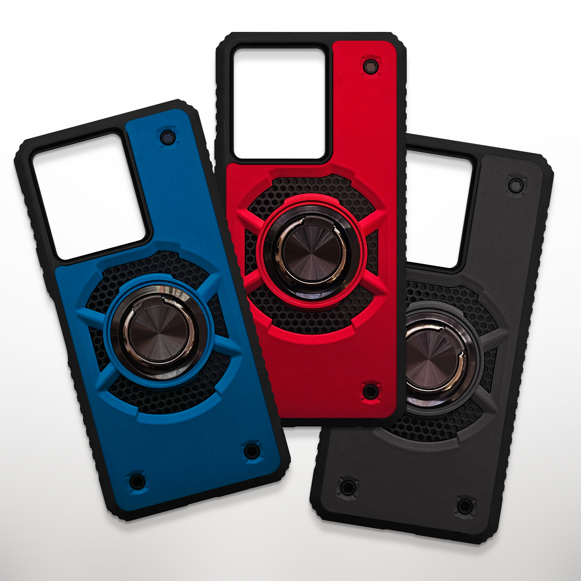 Funda Uso Rudo con Anillo Capitán Para Oppo Reno 10 5G Negro