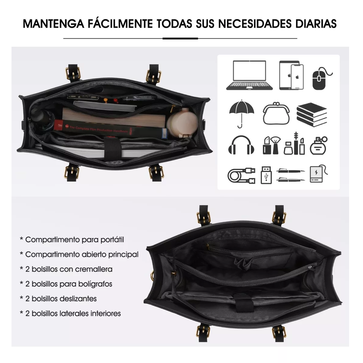 Bolsa De Mujer Totes Bandoleras Moda 15.6 Portafolios Laptop