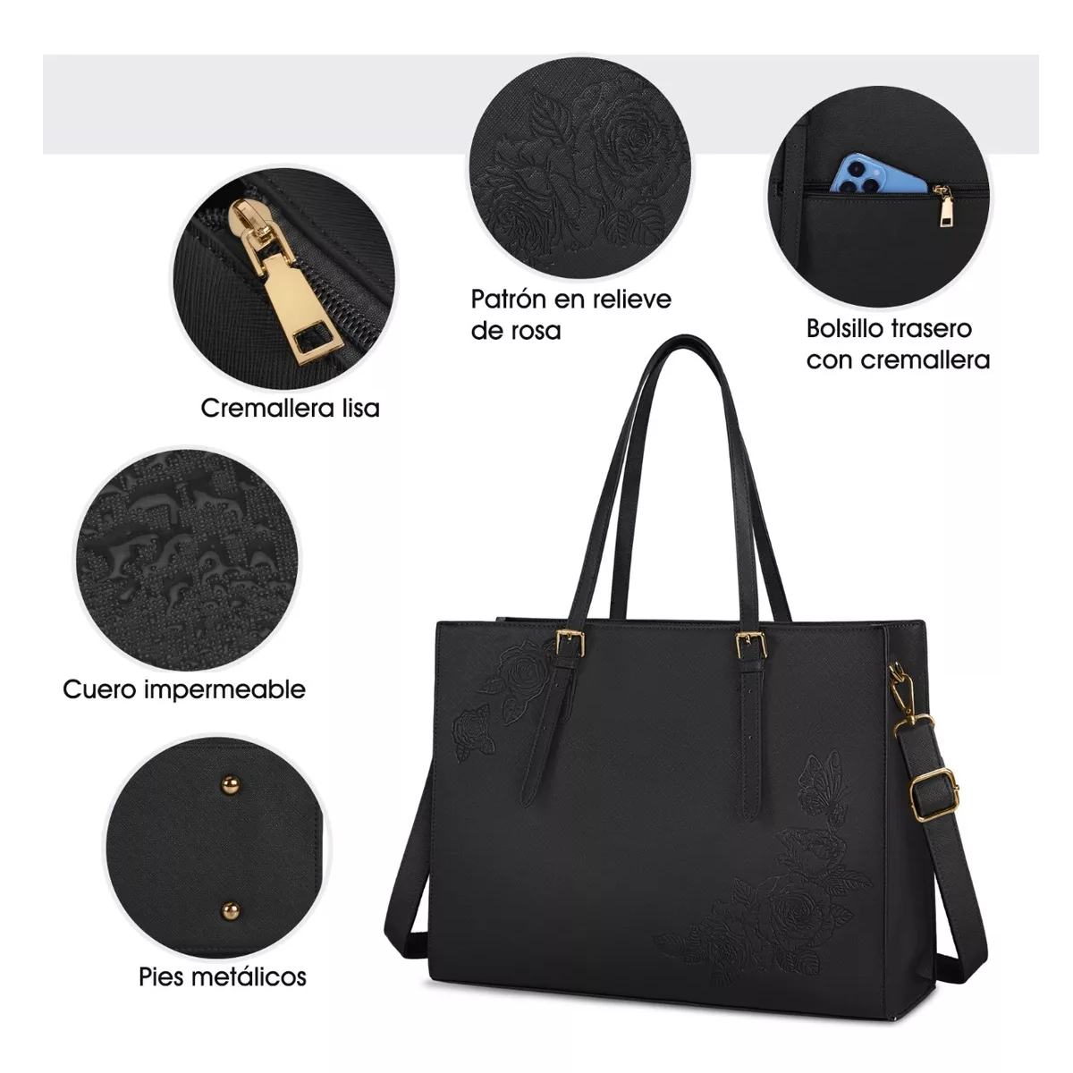 Bolsa De Mujer Totes Bandoleras Moda 15.6 Portafolios Laptop
