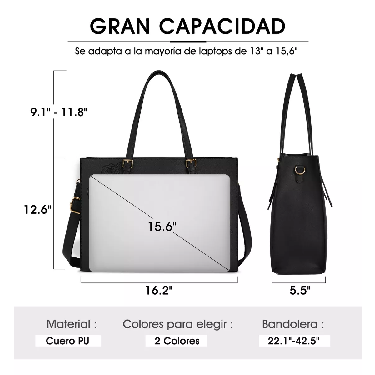 Bolsa De Mujer Totes Bandoleras Moda 15.6 Portafolios Laptop