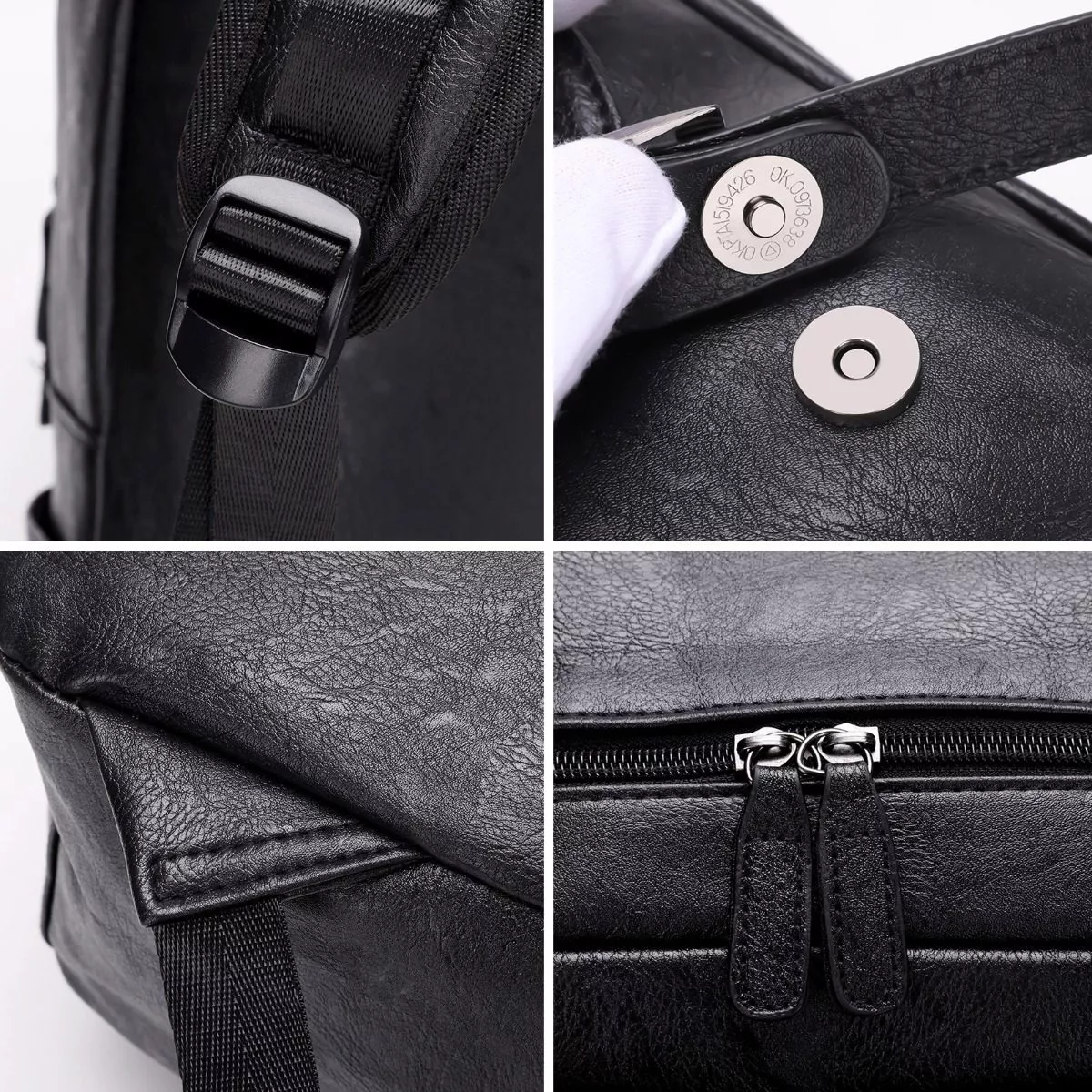 Mochila Laptop 15.6in Impermeable Para Mujer De Piel Escolar.