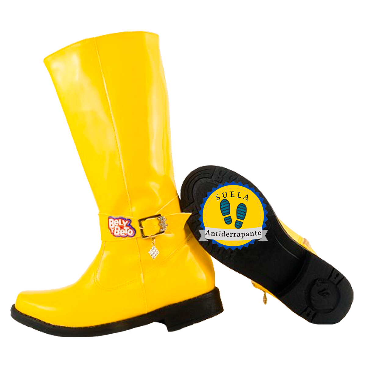 Bota Niña Bely y Beto Cómodas Charol Amarillo Moda 8100-BB-A