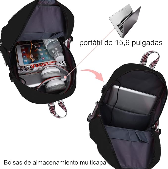 A Mochilas Kawaii para Mujer Mujer Mochila Escolar Juvenil Laptop Estudiante Universitaria Mochila Teen Hairball Pull