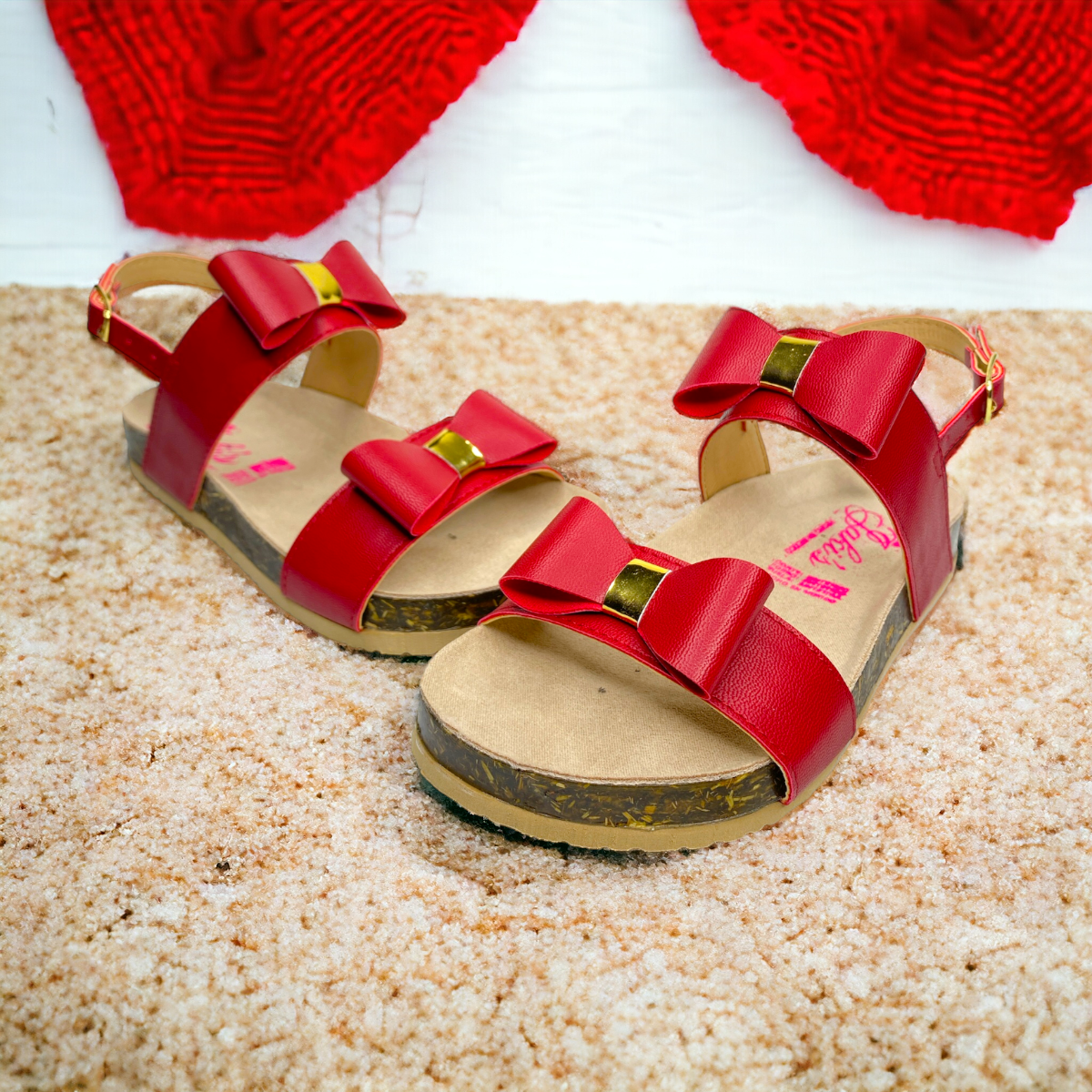 Huaraches De Niña Con Moños, Estilo Verano LAS CUATAS.