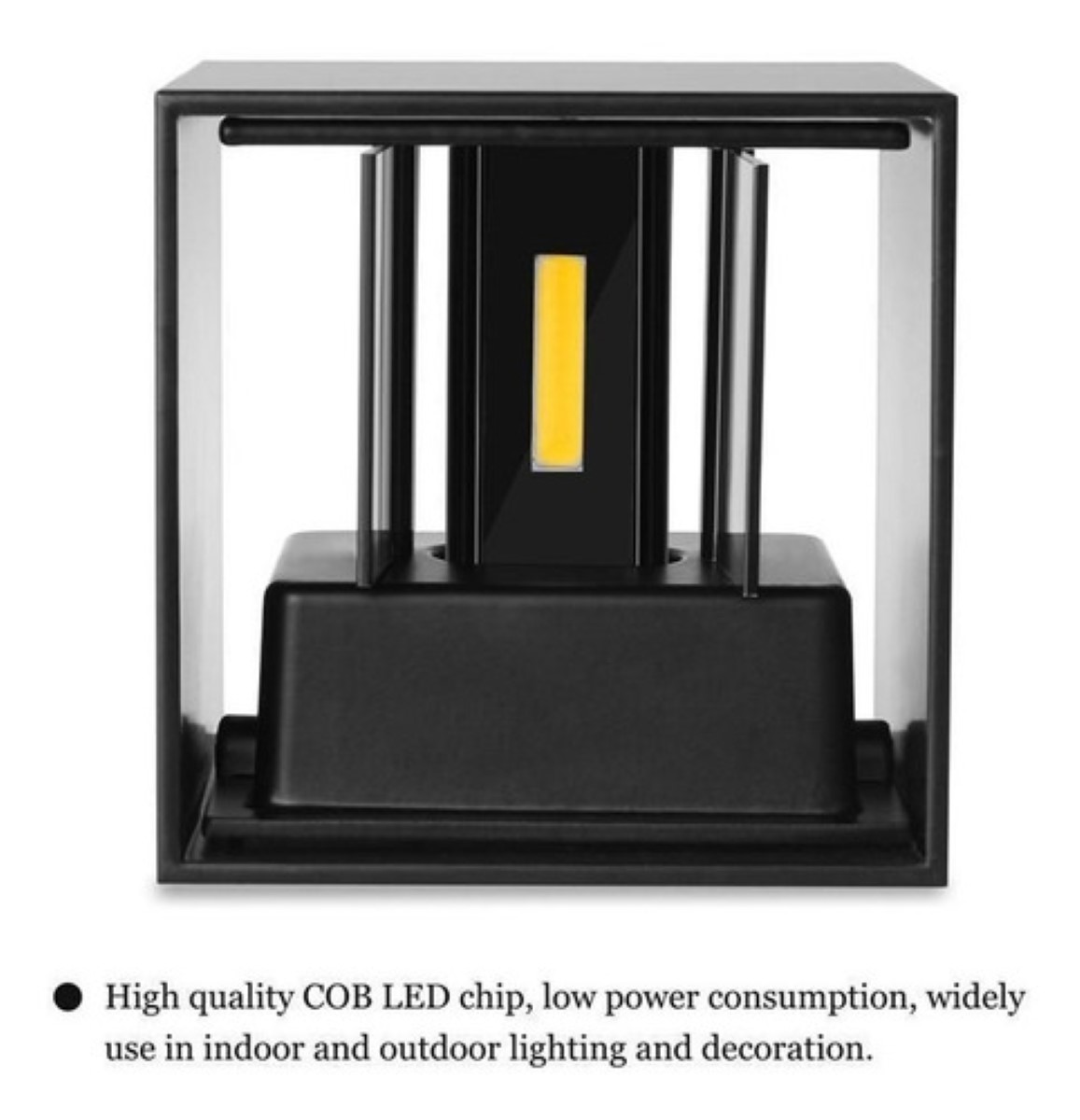 "Arbotante Muro Led 10w Negro Cuadrado Luz Calida P/ Exterior negra "