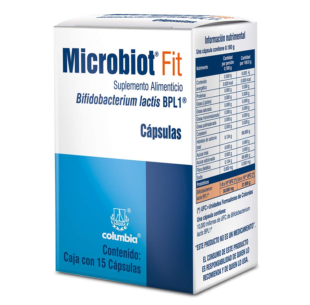 Microbiot Fit Suplemento Alimenticio Microbiot Fit 15 Cápsulas 180mg.