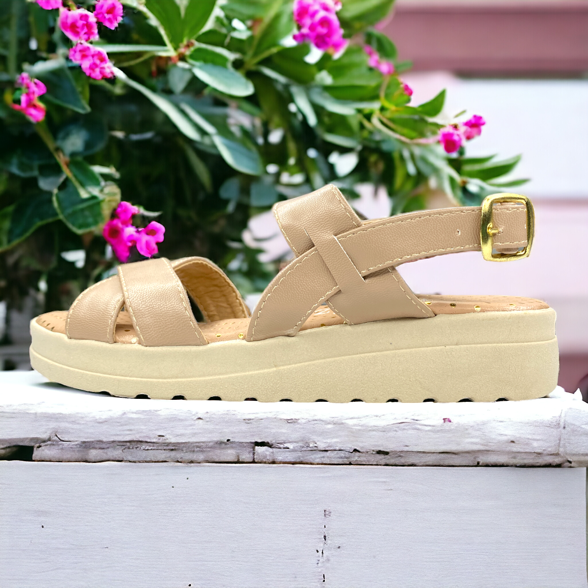 Huaraches Alpargatas Plataforma Flores Melle Niñas Cute LAS CUATAS.