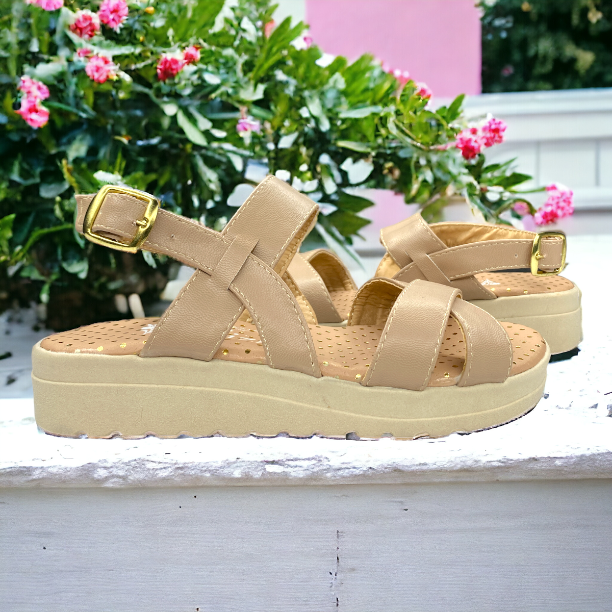 Huaraches Alpargatas Plataforma Flores Melle Niñas Cute LAS CUATAS.