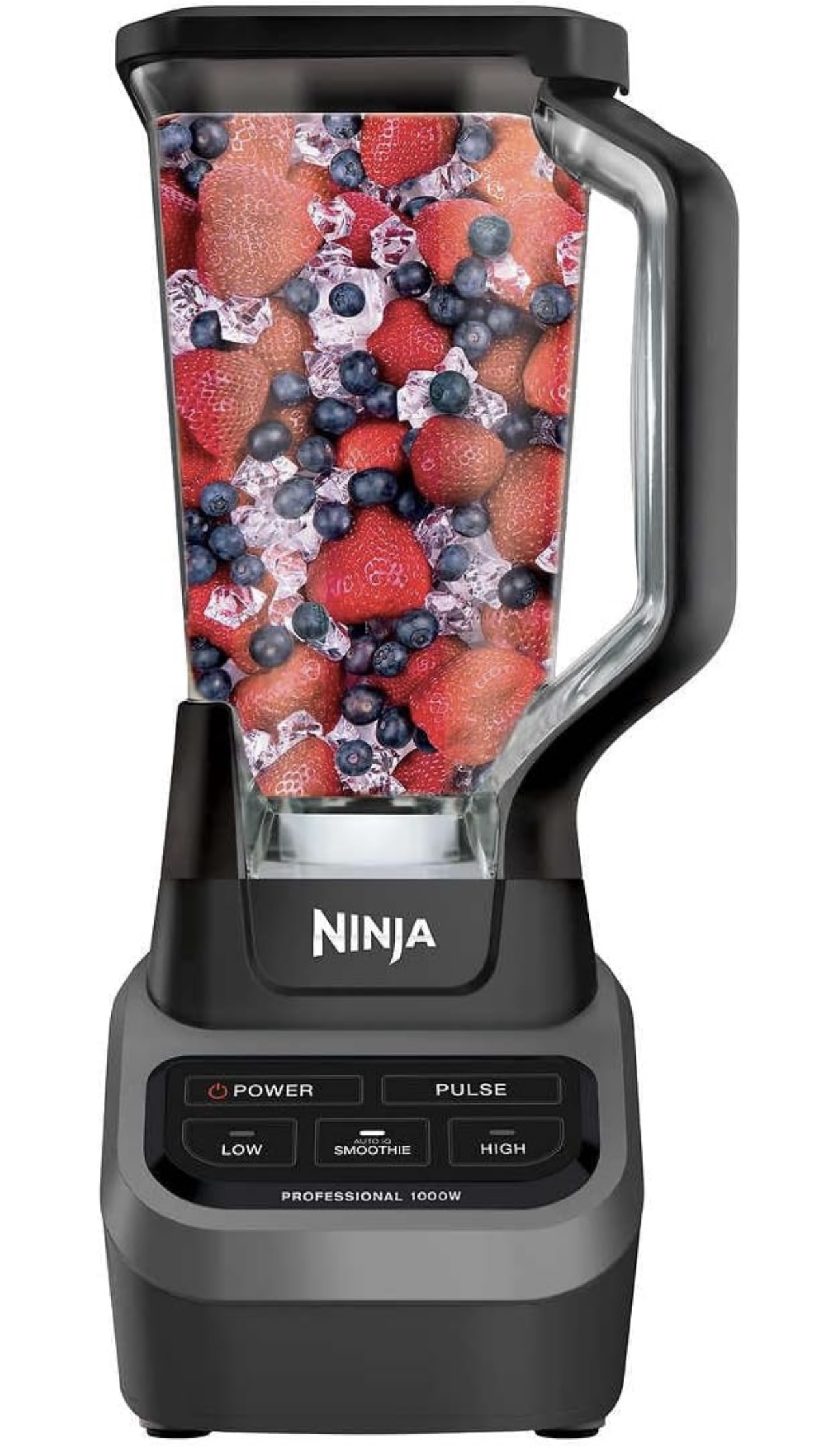 Ninja Professional Blender CO650B, Licuadora Profesional con 2 Velocidades Auto IQ, Motor de 1,000 Watts de Potencia y Jarra Extraible de 70 Onz. (Reacondicionado)