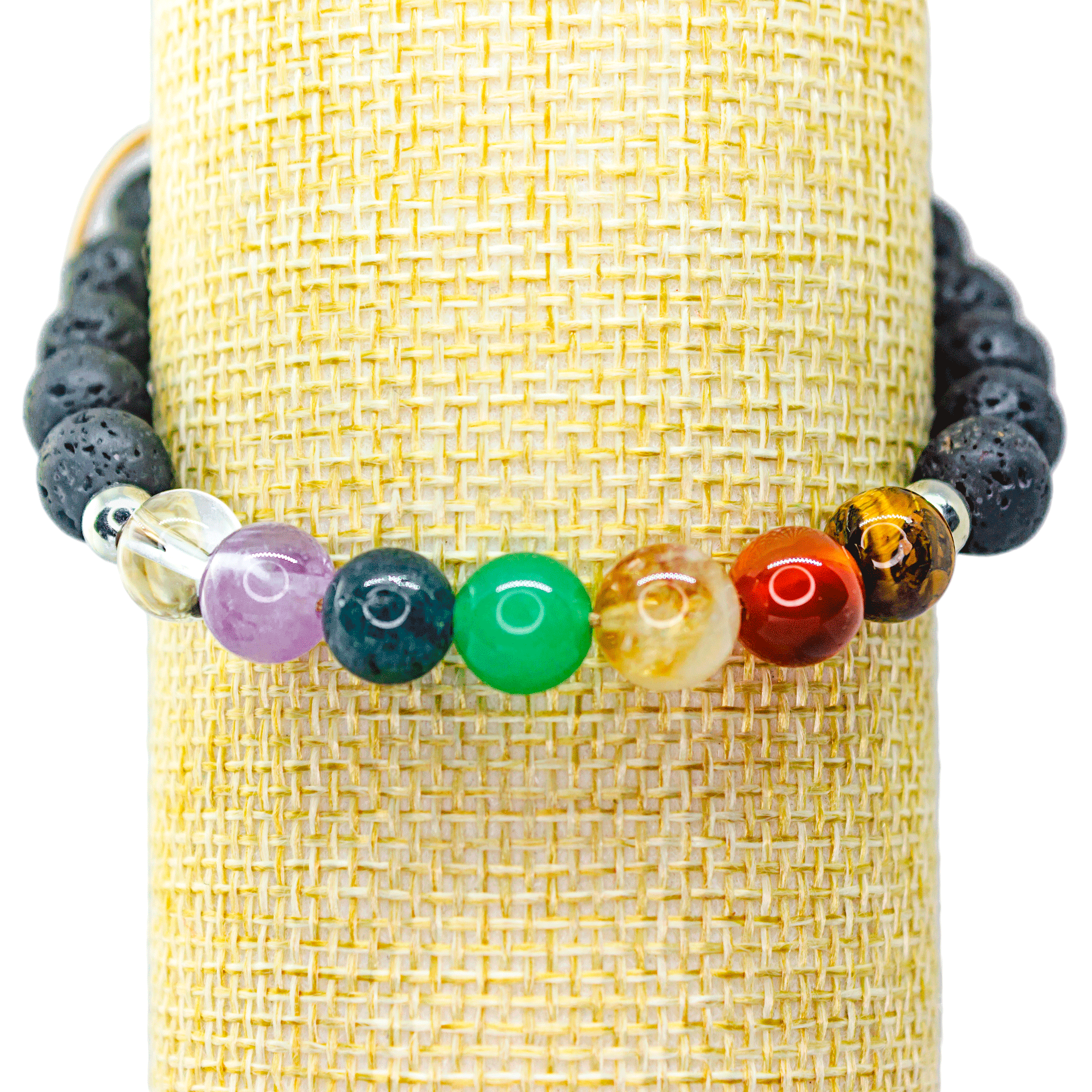 Pulsera hombre 7 Chakras con Plata genuina.