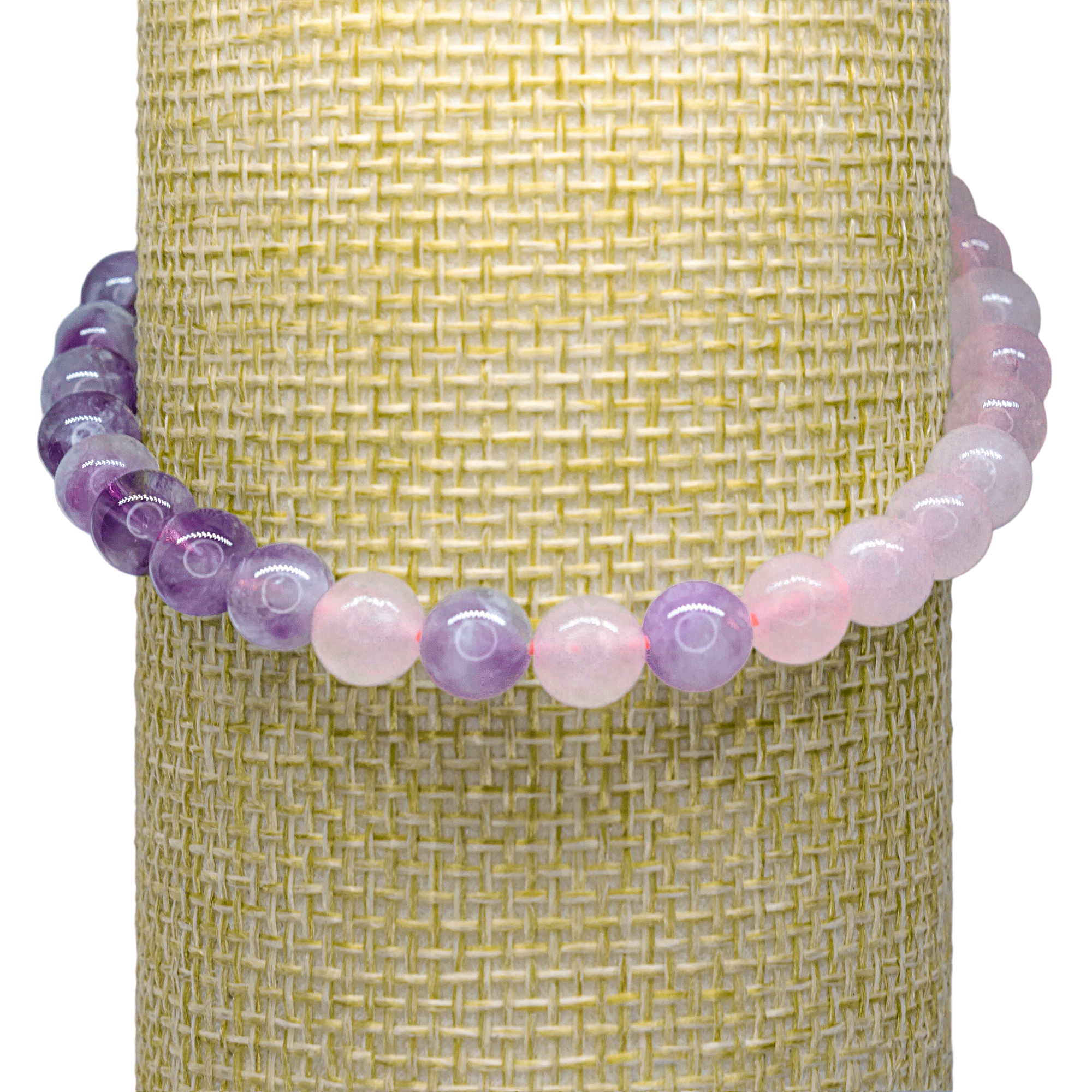 Pulsera Cuarzo Rosa y Amatista.