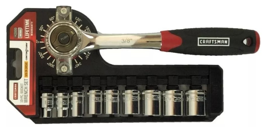 Llave Matraca De Doble Velocidad + Dados Std Craftsman 10 Pc.
