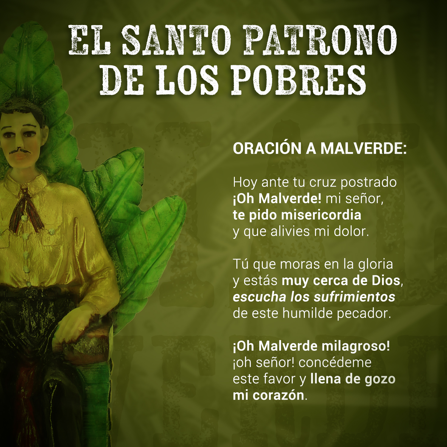 Malverde Sentado Camisa Dorada  21 cm: Protección divina