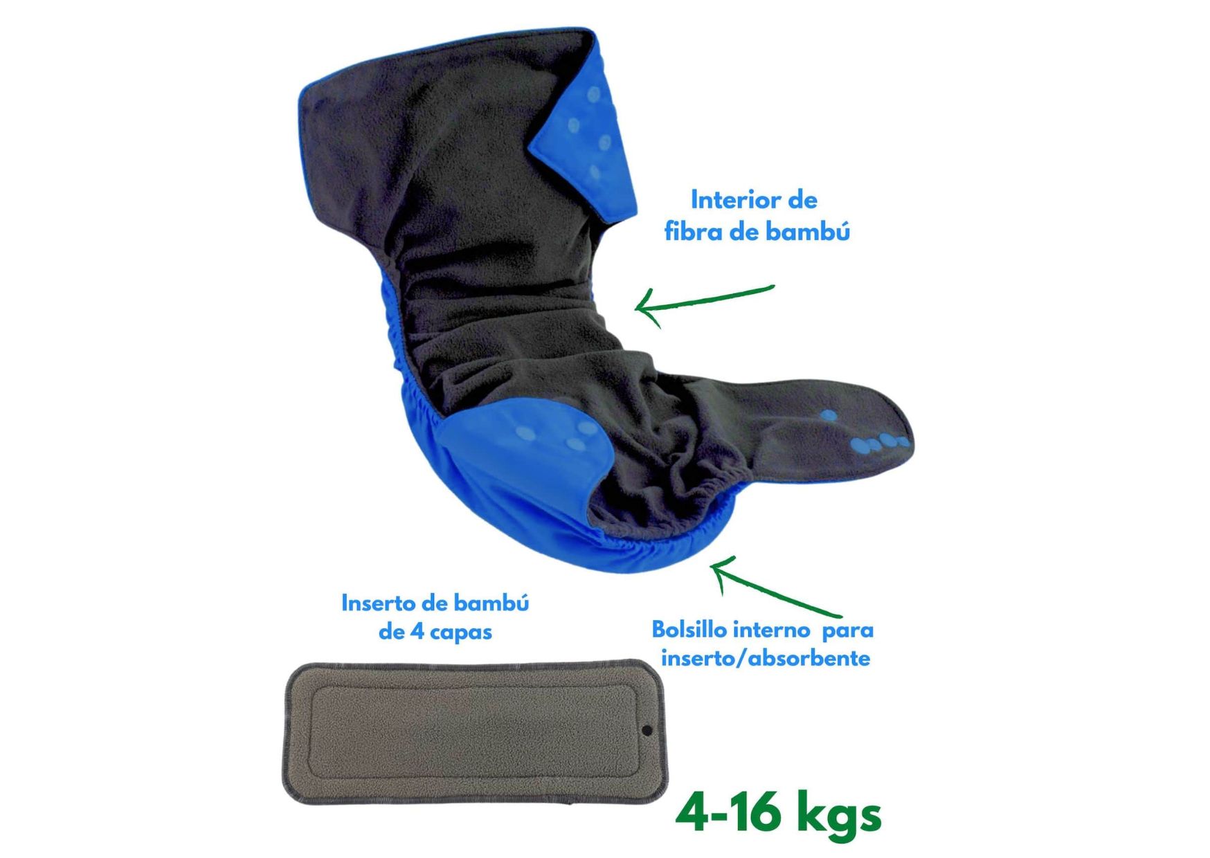 5 Pañales ecológicos PREMIUM de bambú estampados niño + 5 insertos de Bambú.