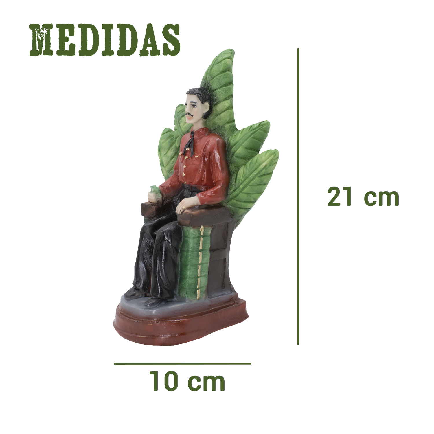 Malverde Sentado Camisa Roja 21 cm: Amparo y protección