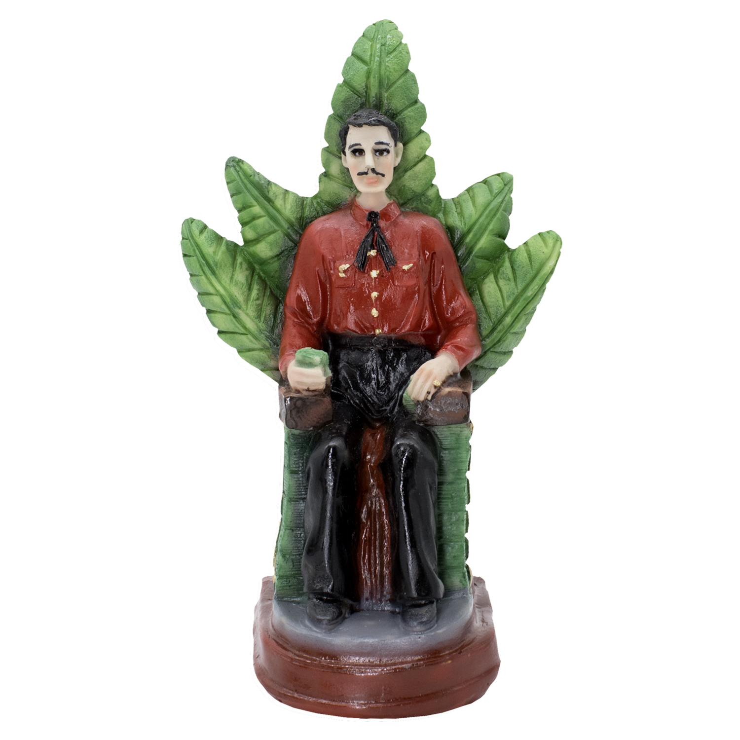 Malverde Sentado Camisa Roja 21 cm: Amparo y protección