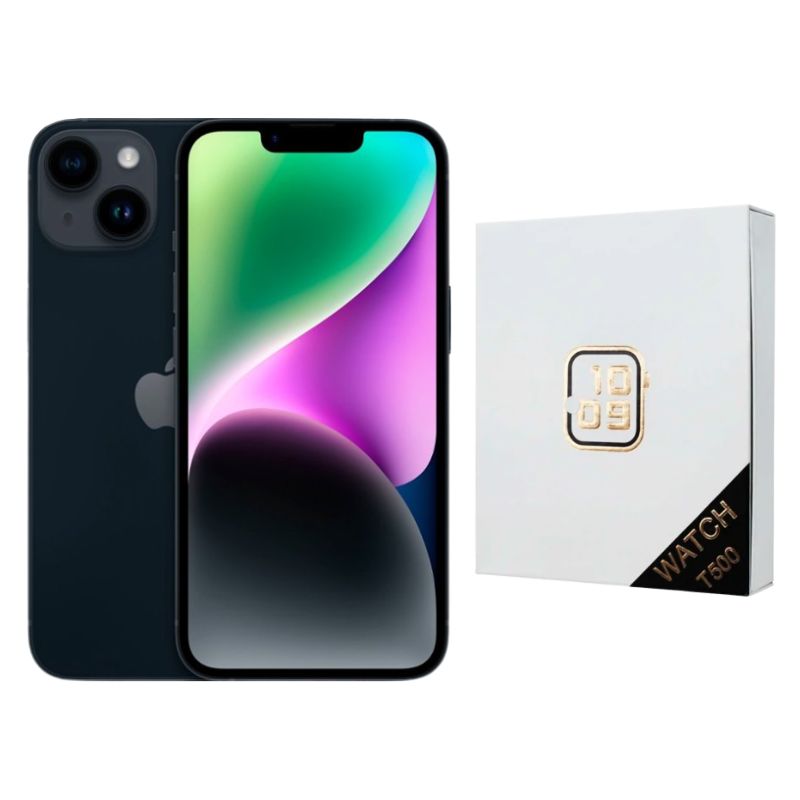 iPhone 14 128GB Negro E-SIM Reacondicionado Grado A + Reloj Genérico.
