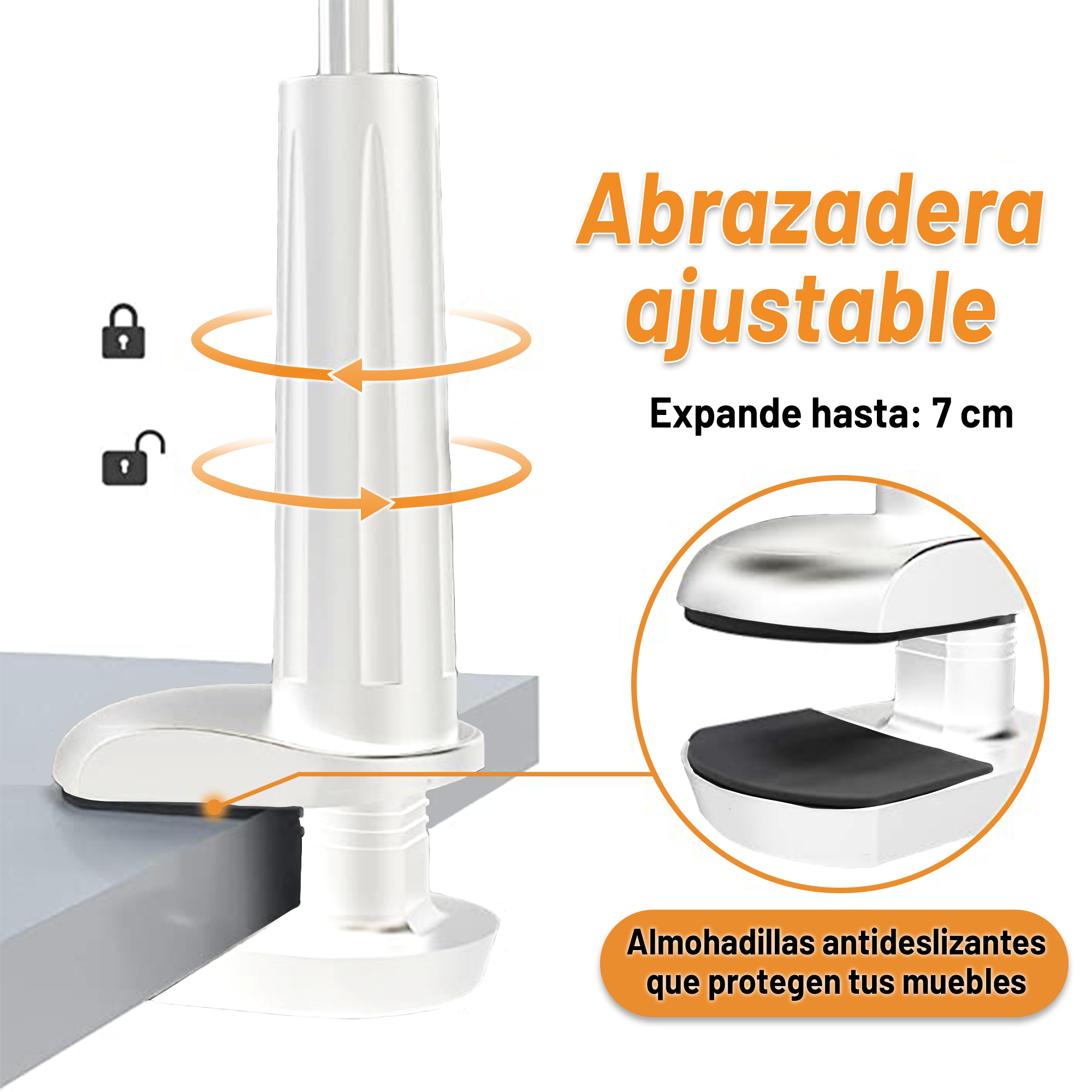 Soporte para Celular Archy Brazo Flexible Universal Multiangulo Rotación 360 Mesa Escritorio Hogar Oficina con Brazo De Ajuste Clip Pinza Porta Celular.
