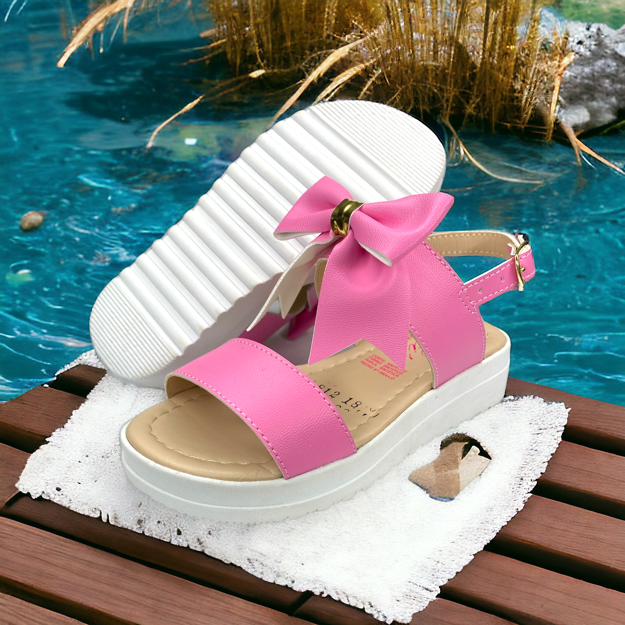 Sandalia Unicornio Niña Huarache Ajustable Playa Plataforma LAS CUATAS.