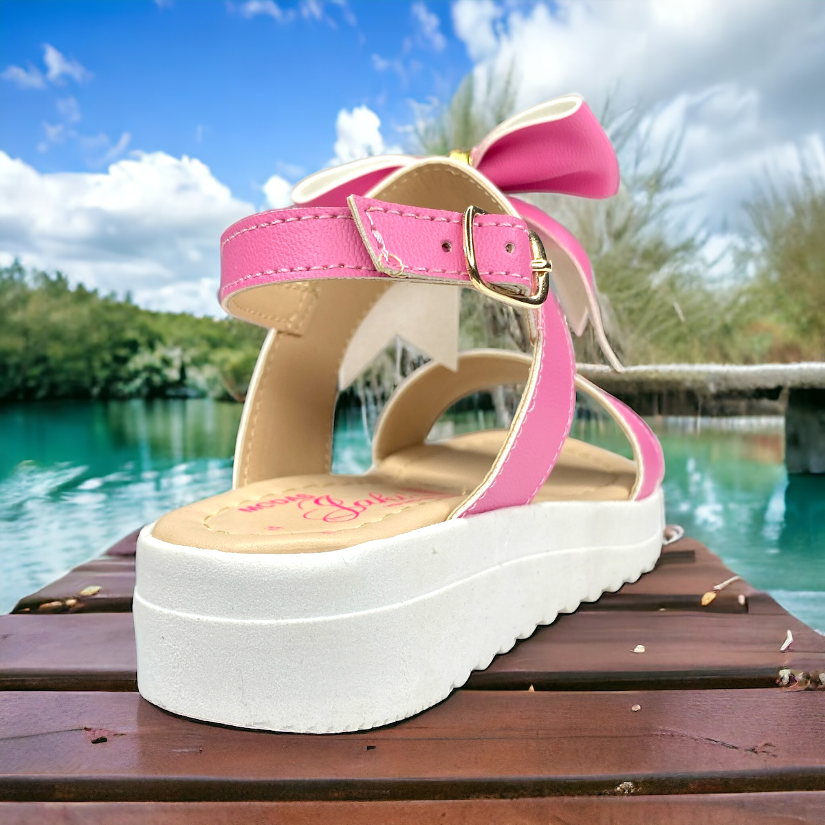 Sandalia Unicornio Niña Huarache Ajustable Playa Plataforma LAS CUATAS.