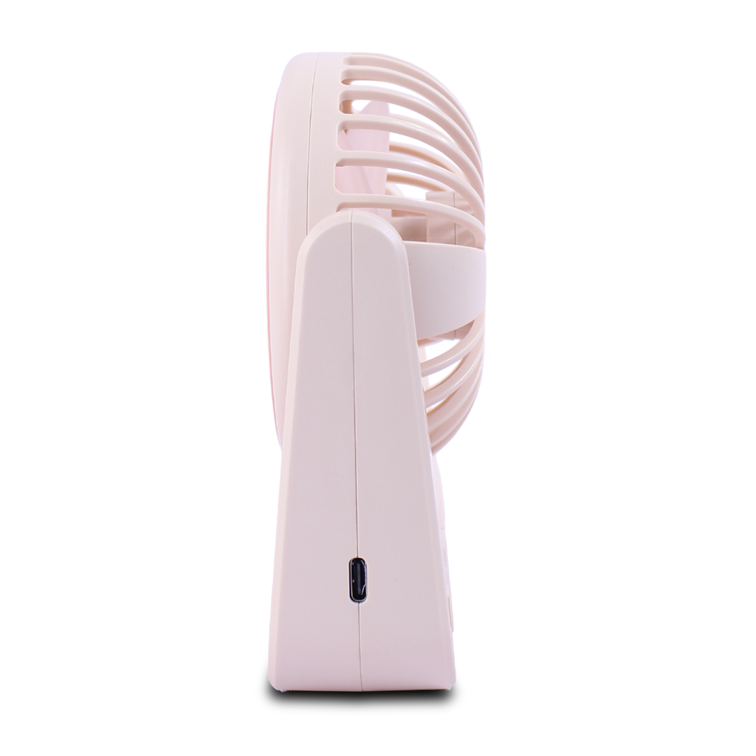 Mini Ventilador Rosa De Escritorio 3 Velocidades Recargable