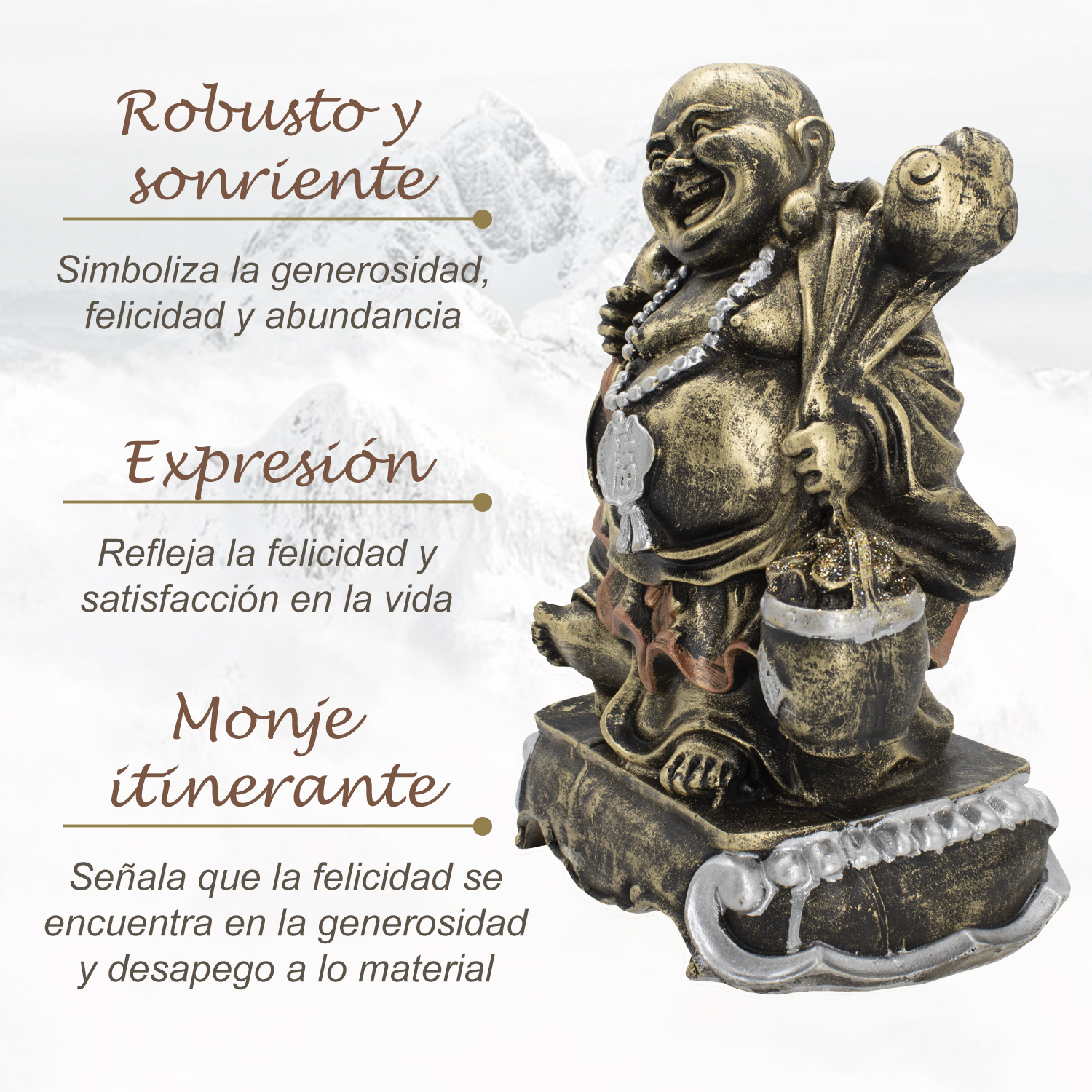 Figura Buddha: Bendiciones, bienestar, prosperidad