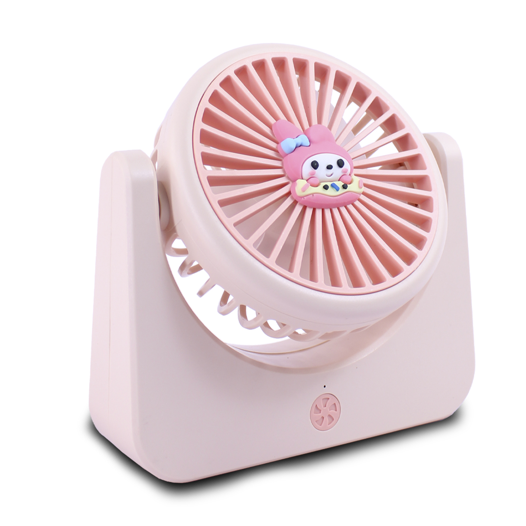 Mini Ventilador Rosa De Escritorio 3 Velocidades Recargable