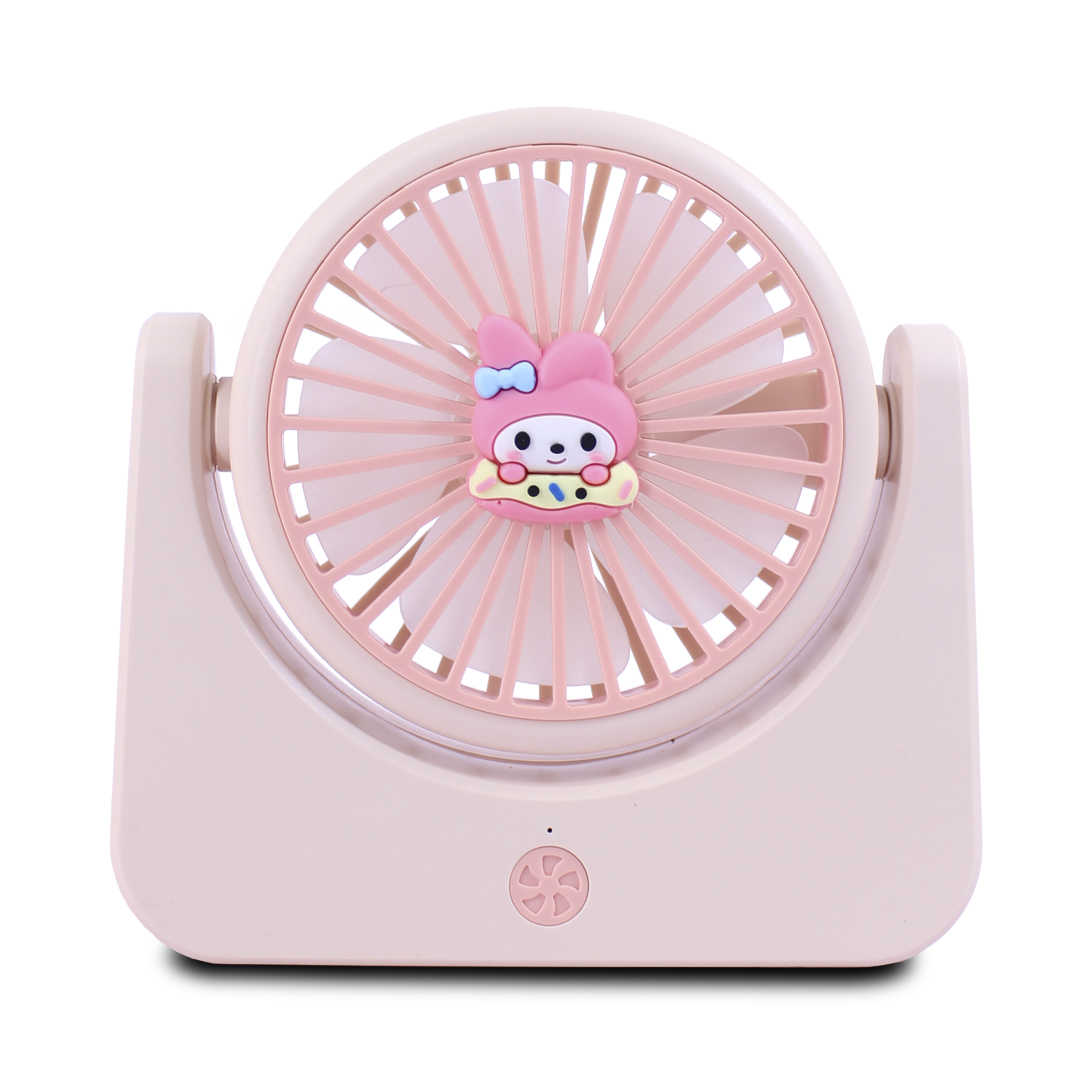 Mini Ventilador Rosa De Escritorio 3 Velocidades Recargable