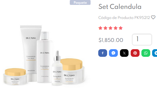 Set Dr. C. Tuna Calendula Con Cosmetiquera Farmasi Original