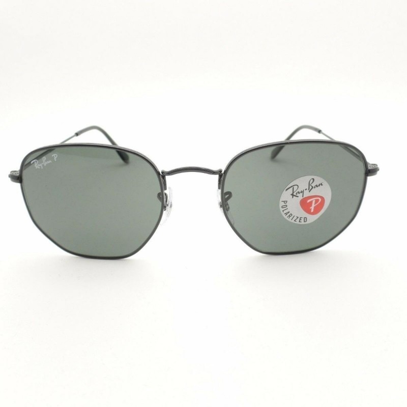 Lentes de sol Ray Ban Rb3548n 002/58 Hexagonal Flat Negro Polarizado