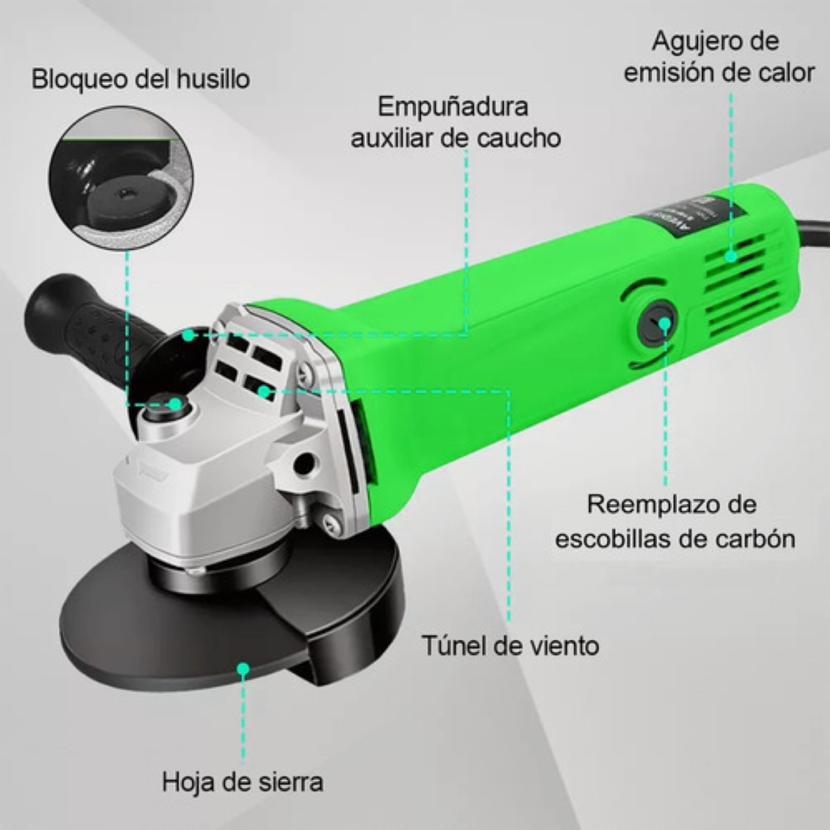 Miniesmeriladora eléctrica 60Hz Verde 950 W 110 V 127 V