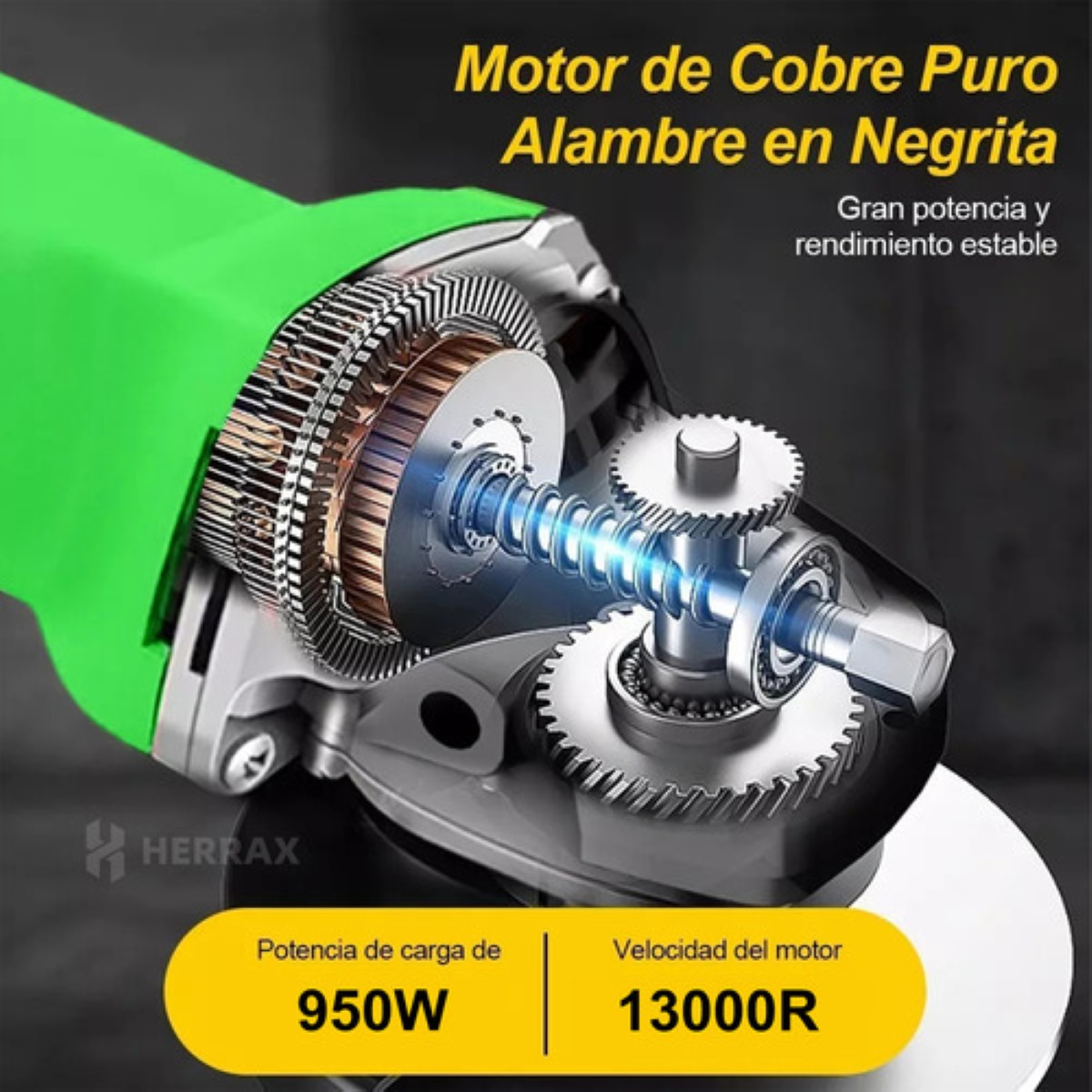 Miniesmeriladora eléctrica 60Hz Verde 950 W 110 V 127 V