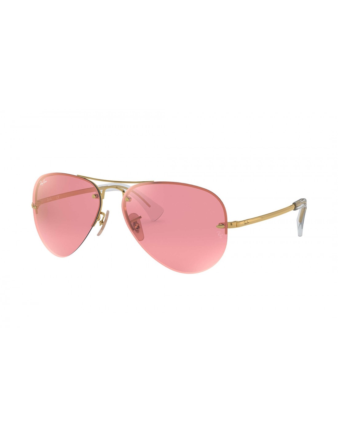 Lentes de sol Ray Ban RB3449 001/E4 Aviator Rosa Espejo Dorado