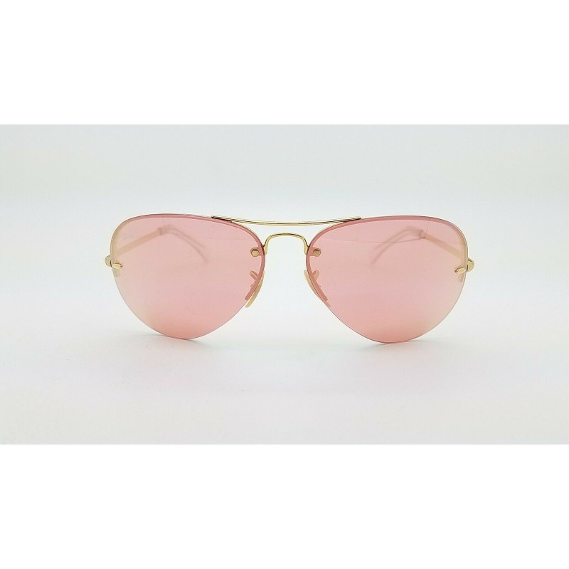 Lentes de sol Ray Ban RB3449 001/E4 Aviator Rosa Espejo Dorado