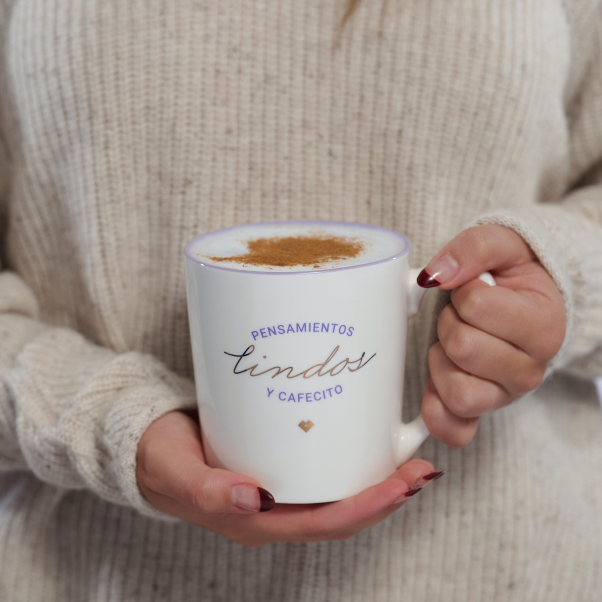 LuckyLy Tazas para Café con Frases Divertidas de 500ml, Grandes y Originales, Taza Térmica - Modelo Nira, Pensamientos