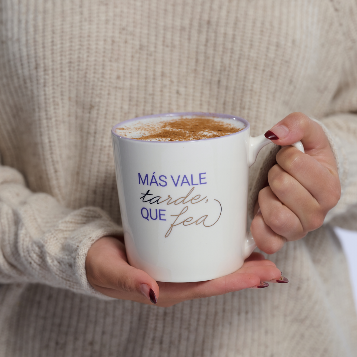 LuckyLy Tazas para Café con Frases Divertidas de 500ml, Grandes y Originales, Taza Térmica - Modelo Nira, Tarde