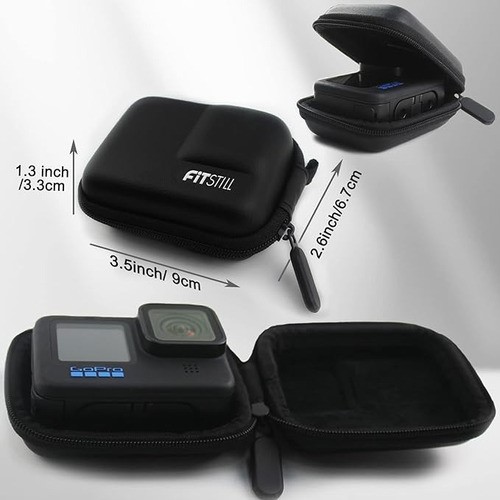 "Funda Mini Pu Para Gopro Hero 12 11 10 9 8 7 6 5 Black Case negro  "