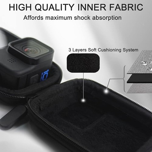 "Funda Mini Pu Para Gopro Hero 12 11 10 9 8 7 6 5 Black Case negro  "