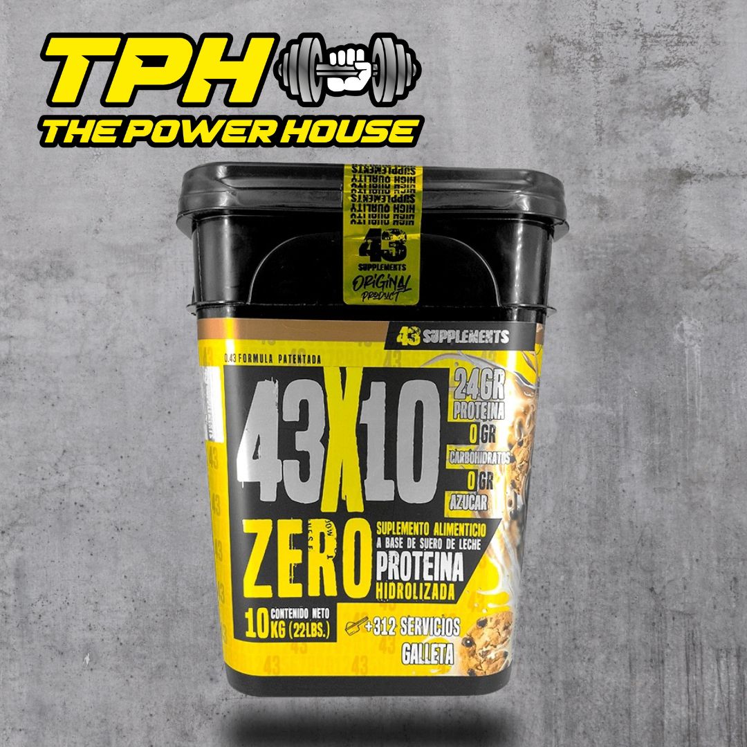 CUBETA 43 HIDROLIZADA 10 KILOS ZERO CARBS SABOR VAINILLA 