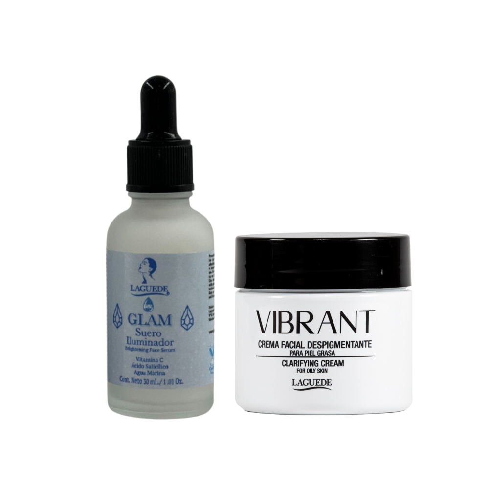Suero Iluminador Vitamina C HOT LAGUEDE + 1 Crema Aclarante de día FPS/15) Piel Mixta/Grasa.