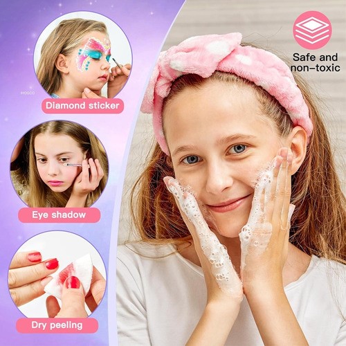 "Maquillaje De Juguete Para Niñas Lavable Real De Belleza Lila "