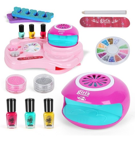 "Kit De Maquillaje Belleza De Uñas Regalo Juguetes Para Niñas Rosa "