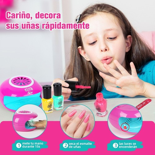 "Kit De Maquillaje Belleza De Uñas Regalo Juguetes Para Niñas Rosa "