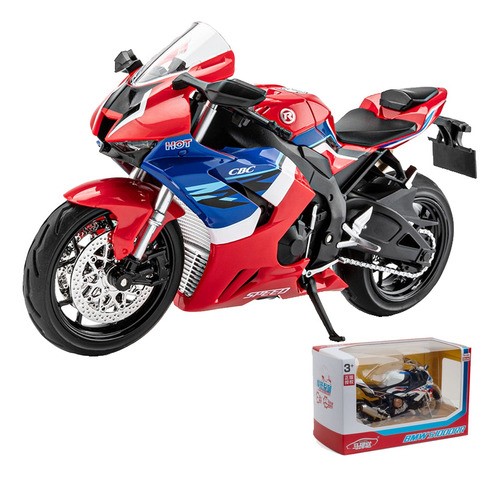 Moto Escala Metal Honda Cbr1000 Con Sonido y Luces Rojo 