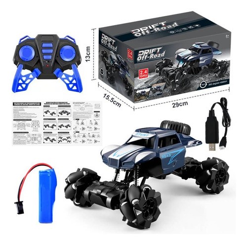 "Carros De Control Remoto Todoterreno 24cm Juguete Azul con Negro "
