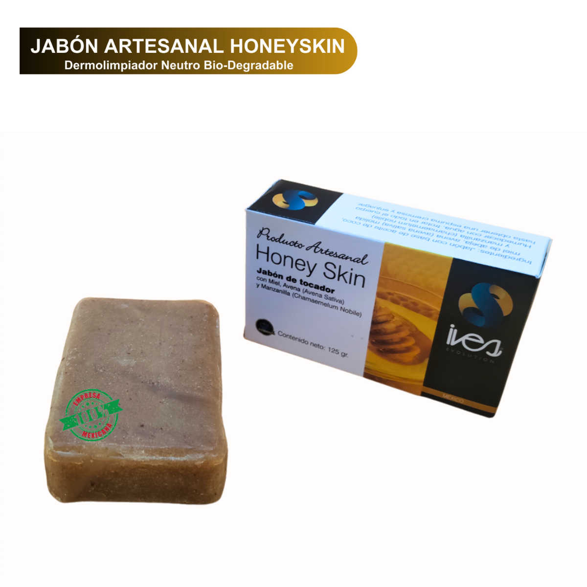 Jabón Artesanal Aceite Coco Miel Abeja Avena Manzanilla Honey Skin Ives Evolution México 3 Pack