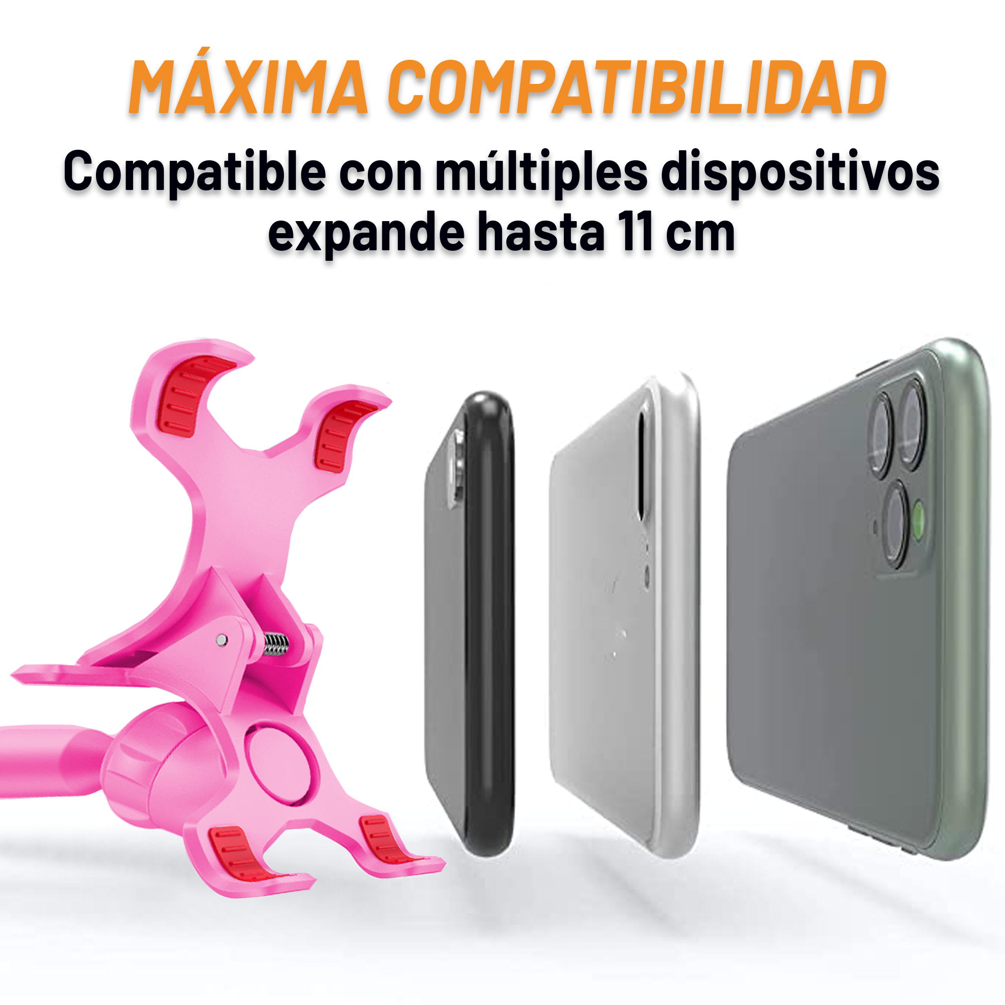 Supporto Flessibile Per Cellulare Da Scrivania, Con Clip A Rotazione - Universale