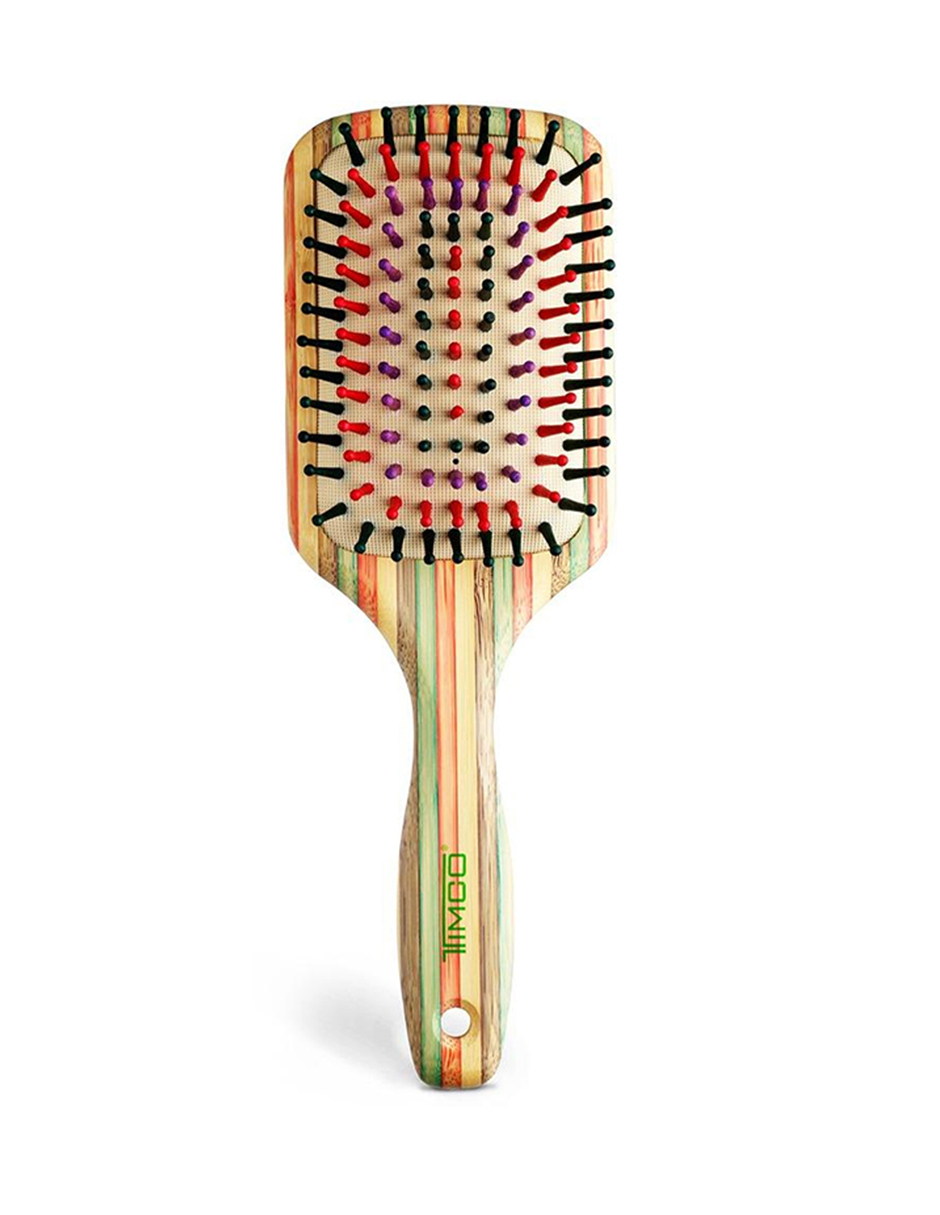 CEPILLO REDONDO GRANDE NATURAL BRUSH MULTICOLOR TIMCO.