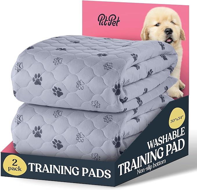 Almohadillas de orina lavables súper absorbentes para perros, paquete de 2 almohadillas reutilizables superiores para cachorros, almohadillas de entrenamiento para mascotas, almohadilla 100% impermeable que protege contra fugas de orina, agarre antid...